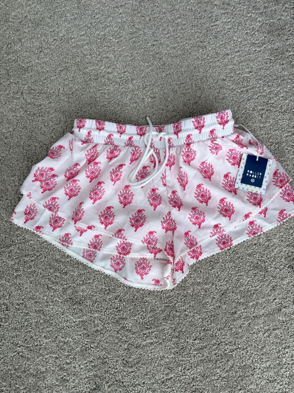 Roller Rabbit x Target - White Shorts with Pink floral Motif